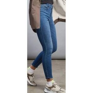 Athleta Sculptek Ultra Skinny Size 8 Stretch Mid Rise Shaping Denim True Blue